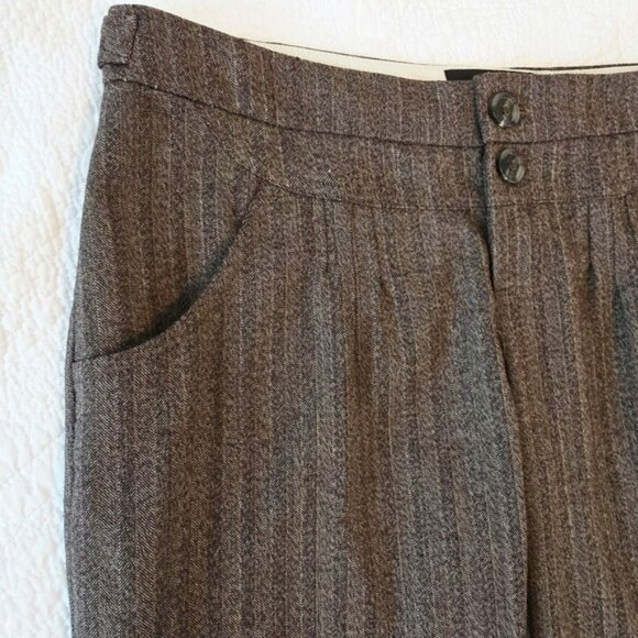 Body By Victoria Women's Capri Pants Size 8 Brown Retro Button Fly Barrel Leg - Picture 2 of 15